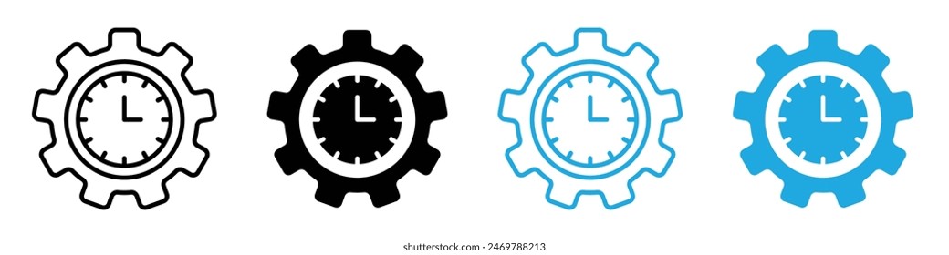 Productivity and efficiency icon logo set vector