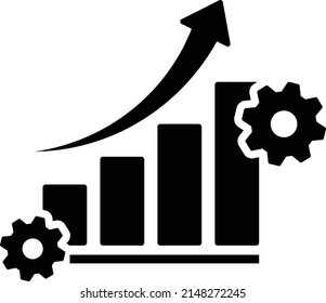 símbolo de eficiencia de productividad. icono de producción