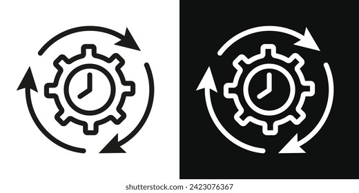 Productivity and efficiency vector line icon illustration.