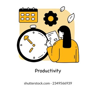 Productivity and Employee performance, self-organization abstract concept vector illustration set. Self and time management, productivity, motivation software, effective job planning, control.