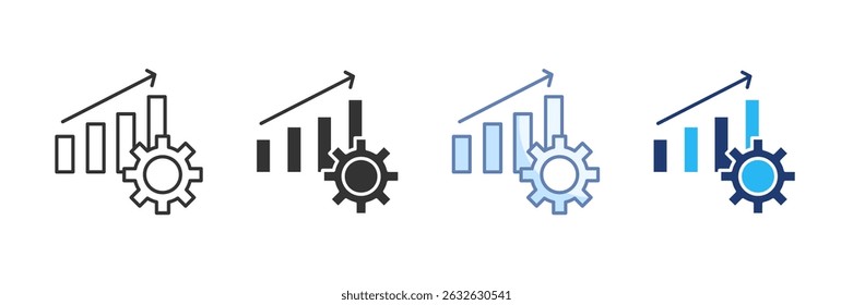 Conjunto de iconos de mejora de productividad Colección de estilos múltiples