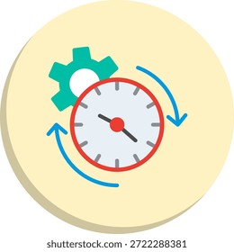 Productivity Flat Circle Style Icon