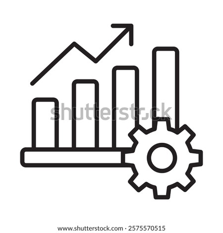 Productivity Growth Icon with Graph and Gear
