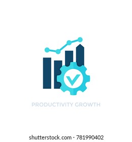 productivity growth vector icon