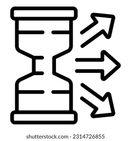 Productivity hourglass icon outline vector. Business team. Work time