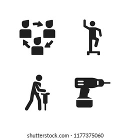 productivity icon. 4 productivity vector icons set. steps, workflow and driller icons for web and design about productivity theme
