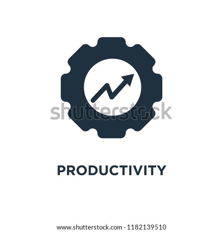 Productivity icon. Black filled vector illustration. Productivity symbol on white background. Can be used in web and mobile.