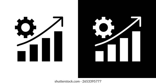 Silhueta preta do ícone da produtividade para web e aplicativo móvel