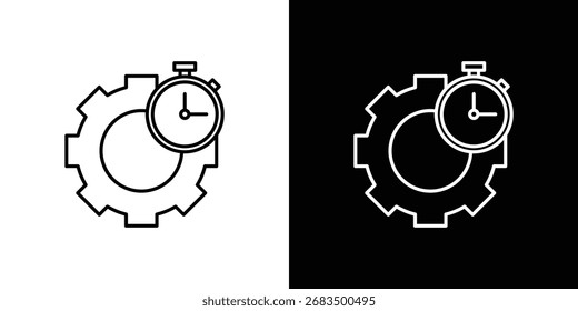 Icono de productividad signo de contorno de Vector en blanco y negro