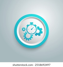 Productivity Icon blue button. Vector