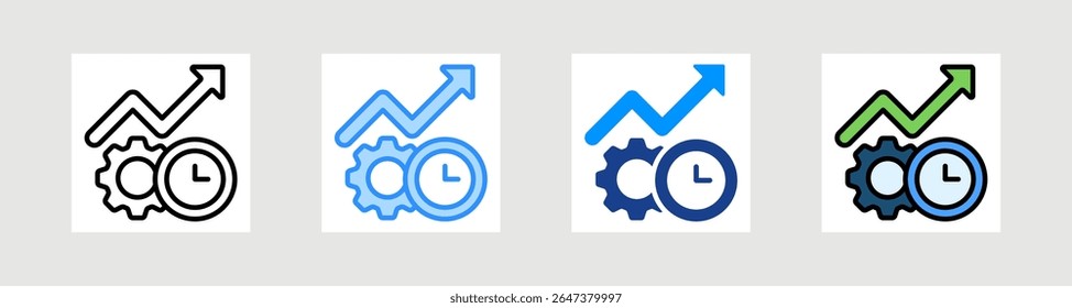 Conjunto de Colección de íconos de productividad Estilo múltiple