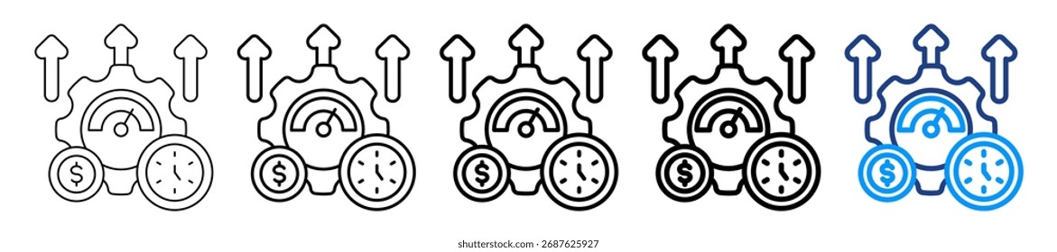 Productivity Icon Different Style Outline Collection Set Vector Illustration