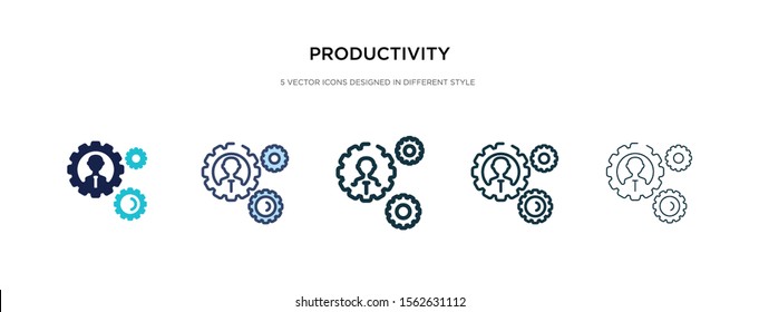 productivity icon in different style vector illustration. two colored and black productivity vector icons designed in filled, outline, line and stroke style can be used for web, mobile, ui