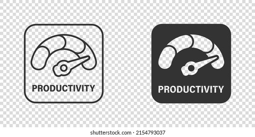 Productivity icon in flat style. Process strategy vector illustration on isolated background. Seo analytics sign business concept.