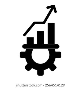 Productivity icon in flat style. Process strategy vector illustration on isolated background. Seo analytics sign business concept.