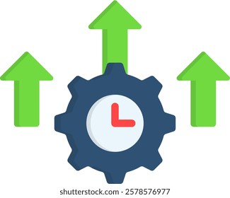 Productivity Icon Flat Vector Illustration