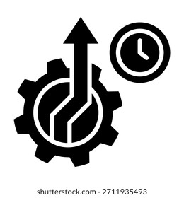 Produktivitätssymbol Glyphendesign, Vektorgrafik