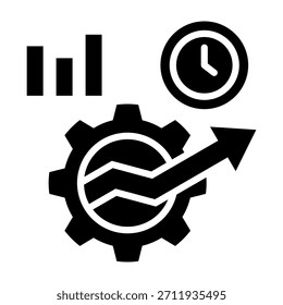 Ilustração de vetor de design de glifos de ícones de produtividade