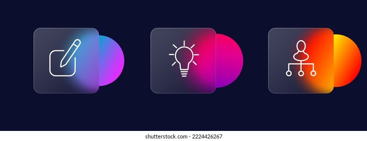 Productivity icon. Idea, plan, employee, work, business, money. Productivity concept. Glassmorphism style. Vector line icon for business.