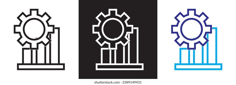 Productivity icon. isolated on white and black background.  Vector illustration. EPS 10
