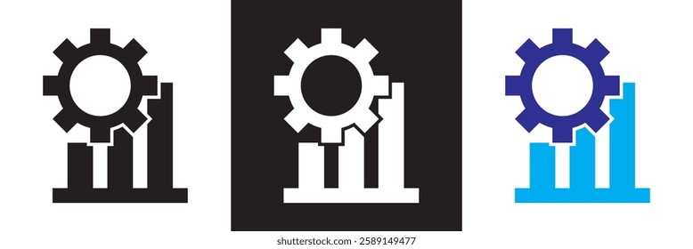 Productivity icon. isolated on white and black background.  Vector illustration. EPS 10