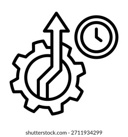 Produktivitätssymbol Liniendesign, Vektorgrafik