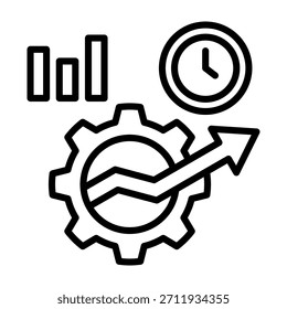 Ilustración vectorial de diseño de línea de íconos de productividad