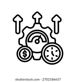 Productivity Icon Line Vector Illustration