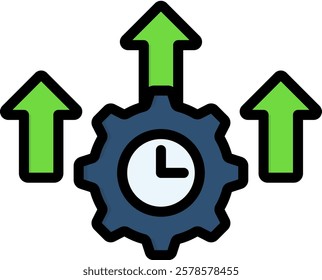 Productivity Icon Lineal Color Vector Illustration