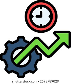 Productivity Icon Lineal Color Vector Illustration