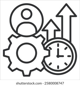 Productivity Icon Lineal Style. Vector Illustration Graphic Design