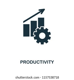 Productivity icon. Monochrome style icon design from project management icon collection. UI. Illustration of productivity icon. Ready to use in web design, apps, software, print.