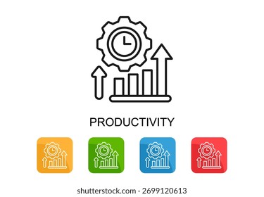 Ícone de produtividade Ilustração de vetor de várias cores