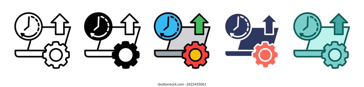 Productivity Icon Multiple Vector Illustration