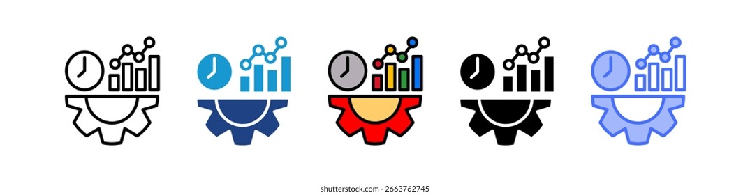 Icono de productividad Ilustración vectorial múltiple
