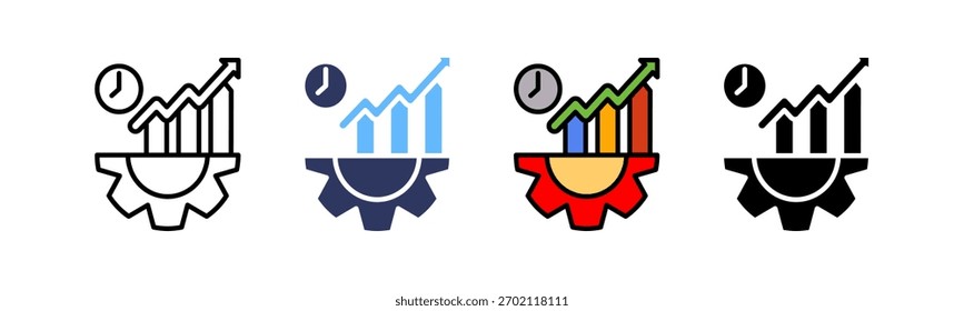 Productivity Icon Multiple Vector Illustration