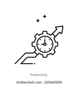 Productivity icon. Outline style icon design isolated on white background