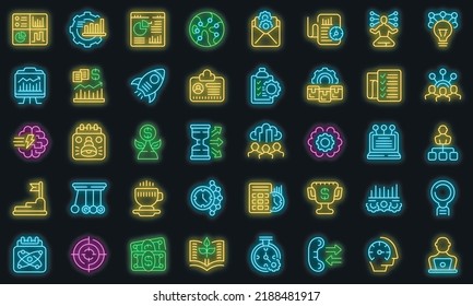 Produktivitäts-Icon-Vektorgrafik. Produktionsarbeiten. Erhöhen Sie die Vektorneon von Angestellten