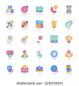 Paquete de iconos de productividad para tu sitio web, móvil, presentación y diseño de logotipo. Diseño plano de icono de productividad. Ilustración gráfica vectorial y trazo editable.