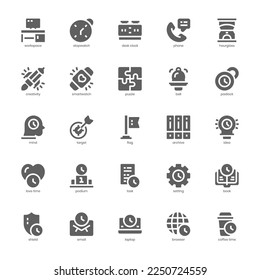 Produktivitäts-Icon-Paket für Ihre Website, Ihr Handy, Ihre Präsentation und Ihr Logo-Design. Produktivitäts-Icon-Bilddesign. Vektorgrafik-Illustration und bearbeitbarer Strich.