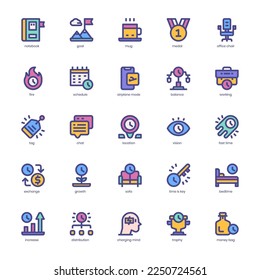 Produktivitäts-Icon-Paket für Ihre Website, Ihr Handy, Ihre Präsentation und Ihr Logo-Design. Produktivitätssymbol gefüllt mit Farbdesign. Vektorgrafik-Illustration und bearbeitbarer Strich.