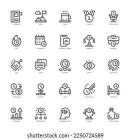 Productivity icon pack for your website, mobile, presentation, and logo design. Productivity icon outline design. Vector graphics illustration and editable stroke.