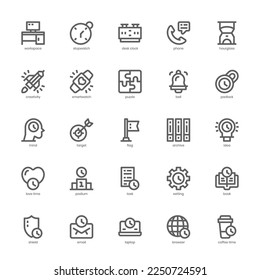 Paquete de iconos de productividad para tu sitio web, móvil, presentación y diseño de logotipo. Diseño de contorno de icono de productividad. Ilustración gráfica vectorial y trazo editable.