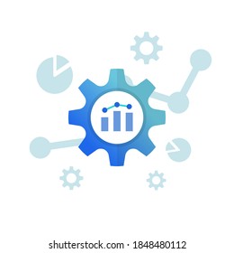 productivity icon , productive capacity, performance analytics vector illustration