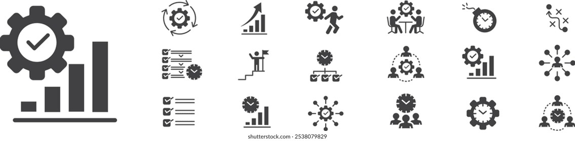 Productivity icon set collection vector. 