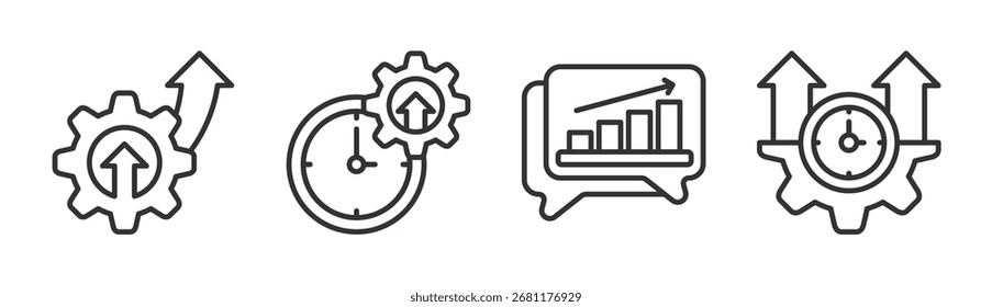 O conjunto de ícones de produtividade contém várias coleções de conceitos