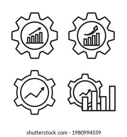 Productivity Icon Set Design Vector Template Illustration In Trendy Flat Style