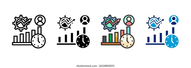 Conjunto de iconos de productividad Colección de estilos múltiples