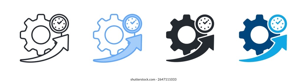 Productivity Icon Set Multiple Style. Designed In Outline, Blue, Glyph, Dual Tone