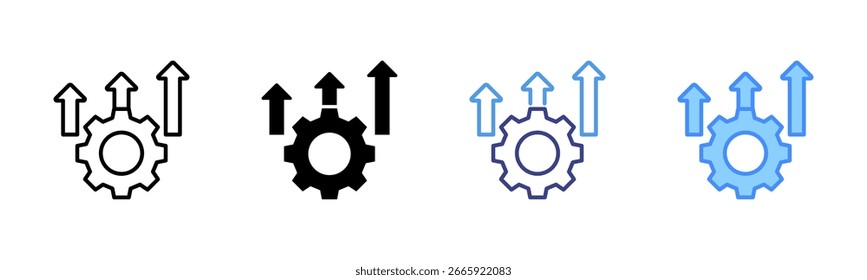 Productivity icon set multiple style collection